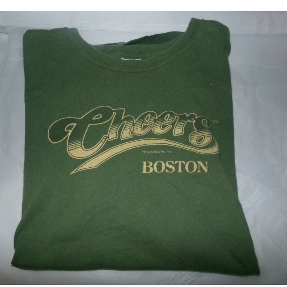 Vintage 2005 Men's XL Cheers Boston TV Show S/S Graphic T-Shirt Green